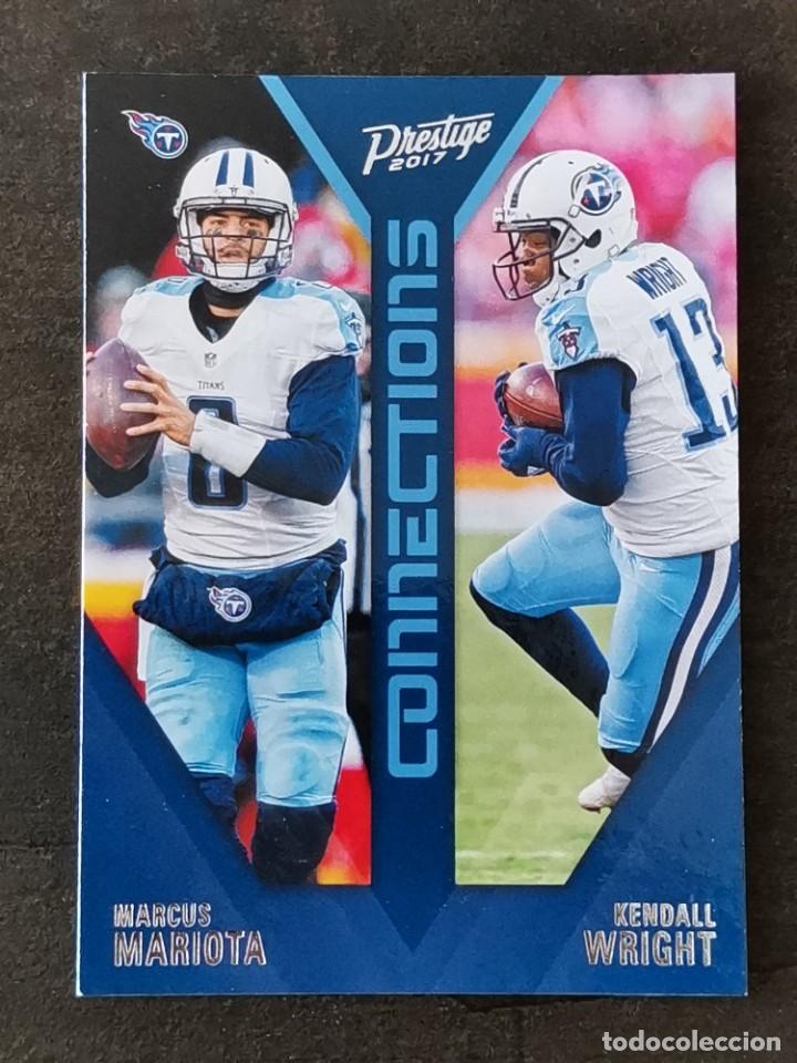 Colecionismo desportivo: Panini Prestige 2017 Connections #5 Marcus Mariota Kendall Wright Tennessee Titans NFL Card