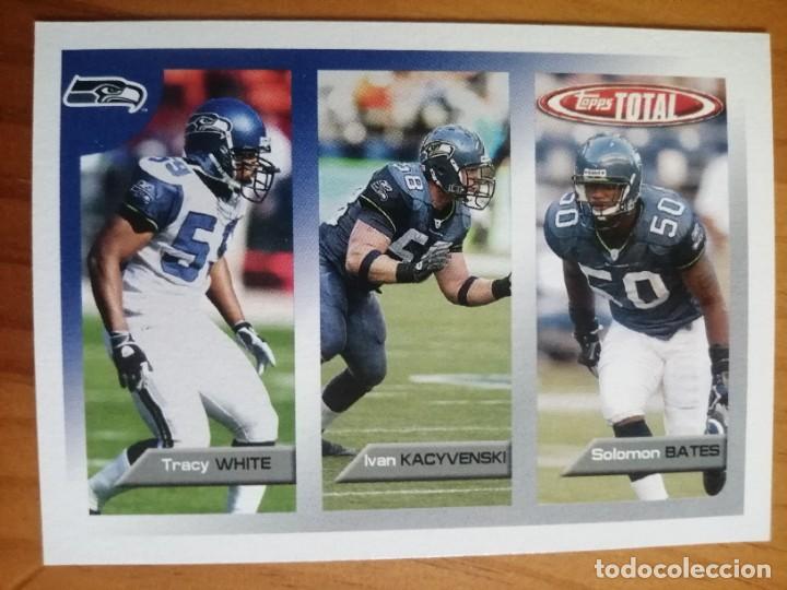 Sammelleidenschaft Sport: CROMO NUEVO N&ordm; 35 - RUGBY - NFL - 2005 TOPPS TOTAL - TRACY WHITE, IVAN KACYVENSKI Y SOLOMON BATES.