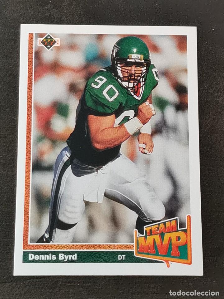Coleccionismo deportivo: Upper Deck Football 1991 Team MVP #470 Dennis Byrd New York Jets NFL Card