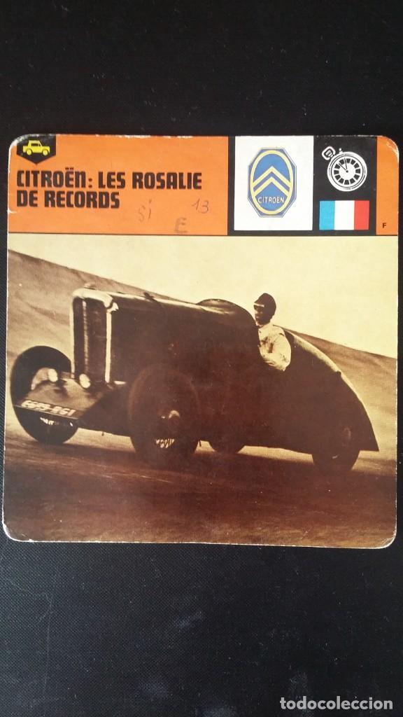 Coleccionismo deportivo: Ficha en franc&eacute;s automovilismo 1978 Citro&euml;n: Les Rosalie des Records