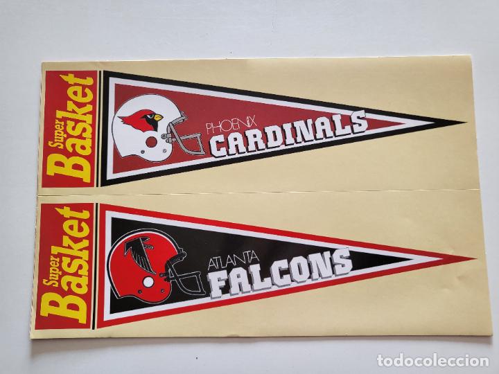 Coleccionismo deportivo: PHOENIX CARDINALS - ATLANTA FALCONS DOBLE PEGATINA REVISTA SUPERBASKET EQUIPOS NFL