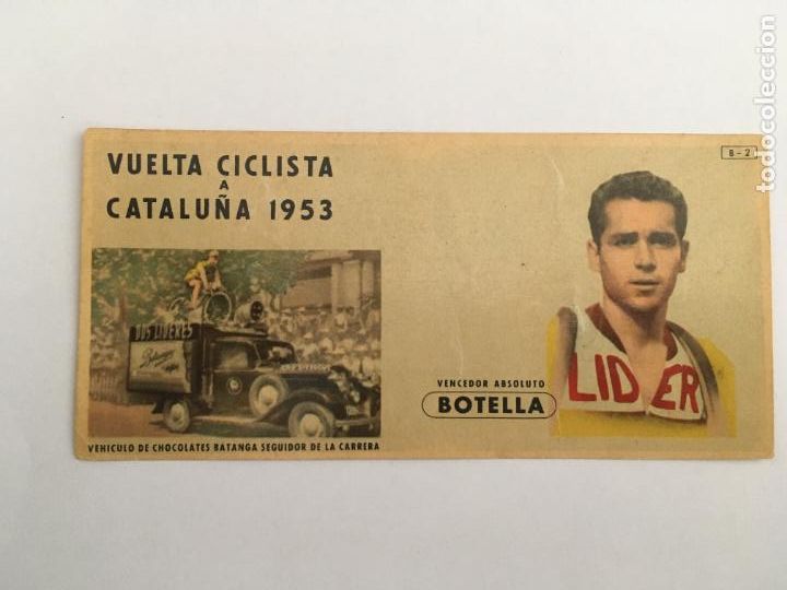 Coleccionismo deportivo: vuelta ciclista catalu&ntilde;a 1953 botella cromo original chocolates batanga perfecto estado
