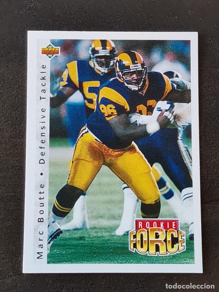 Coleccionismo deportivo: Upper Deck Football 1992 Rookie Force #403 Marc Boutte Los Angeles Rams NFL Card