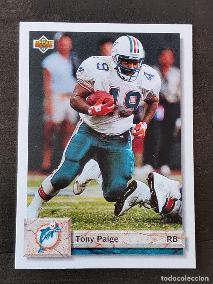 Collezionismo sportivo: Upper Deck Football 1992 #525 Tony Paige Miami Dolphins NFL Card
