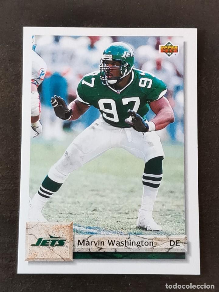 Coleccionismo deportivo: Upper Deck Football 1992 #480 Marvin Washington New York Jets NFL Card
