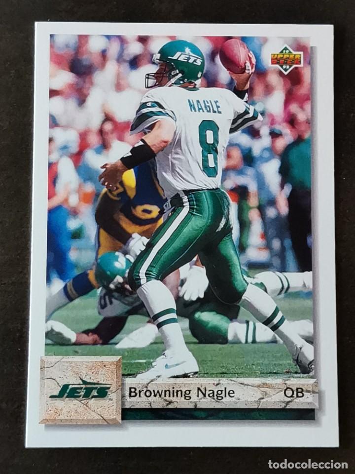 Coleccionismo deportivo: Upper Deck Football 1992 #596 Browning Nagle New York Jets NFL Card