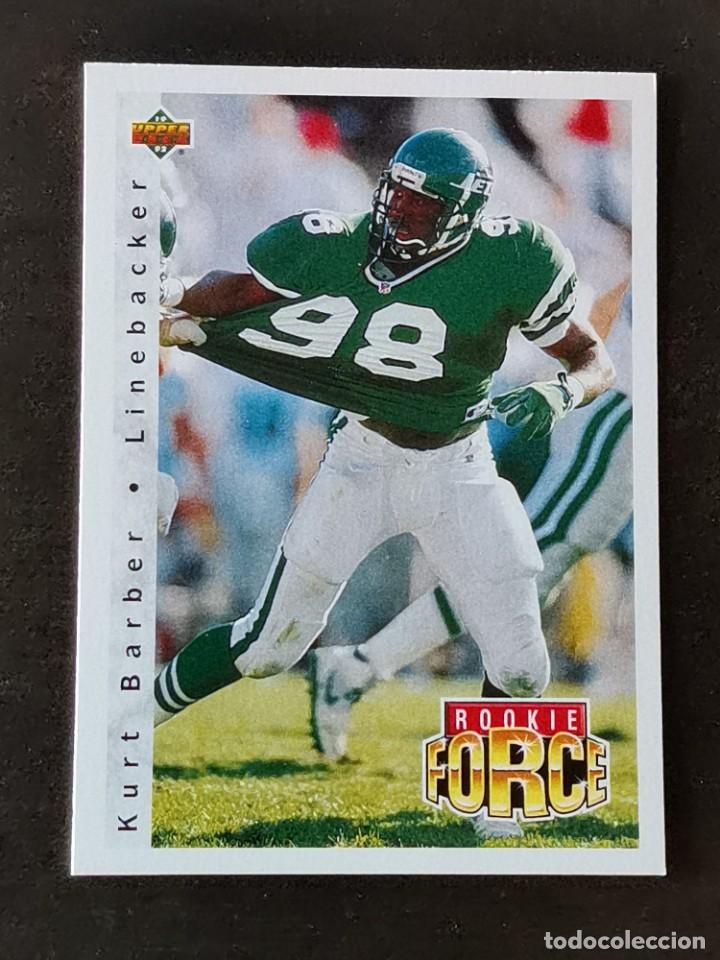 Coleccionismo deportivo: Upper Deck Football 1992 Rookie Force #402 Kurt Barber New York Jets NFL Card