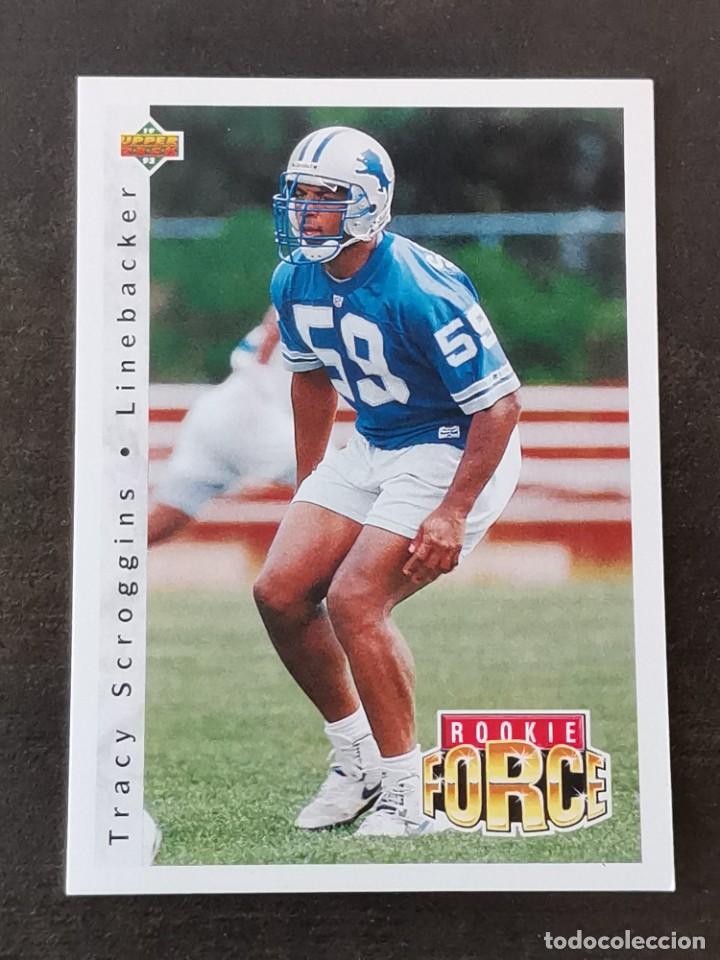 Coleccionismo deportivo: Upper Deck Football 1992 Rookie Force #419 Tracy Scroggins Detroit Lions NFL Card
