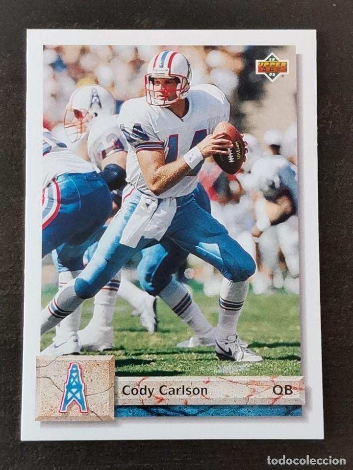 Coleccionismo deportivo: Upper Deck Football 1992 #549 Cody Carlson Houston Oilers NFL Card