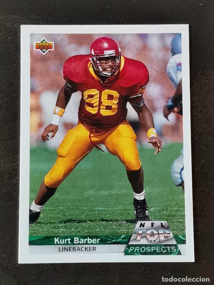 Coleccionismo deportivo: Upper Deck Football 1992 NFL Top Prospects Gold Parallel #G14 Kurt Barber NFL Card