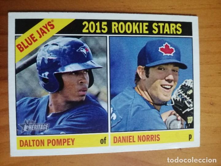 Coleccionismo deportivo: CROMO N&ordm; 333 BEISBOL, MLB, MLBPA - 2015 TOPPS - ROOKIE STARS - DALTON POMPEY Y DANIEL NORRIS.