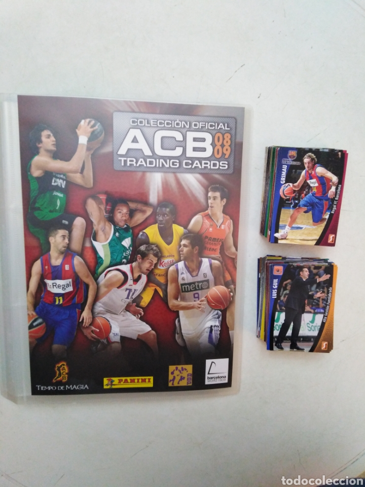 Coleccionismo deportivo: Lote de 143 trading cards + &aacute;lbum ( COLECCI&Oacute;N OFICIAL ACB 08 09 ) TODOS DIFERENTES