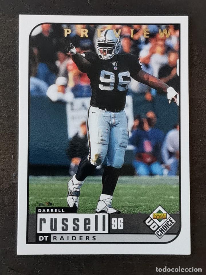 Colecionismo desportivo: Upper Deck Choice 1998 Preview Parallel #131 Darrell Russell Oakland Raiders NFL Card