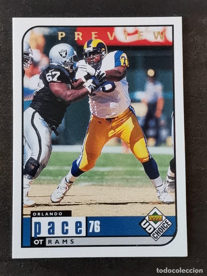 Colecionismo desportivo: Upper Deck Choice 1998 Preview Parallel #150 Orlando Pace St. Louis Rams NFL Card