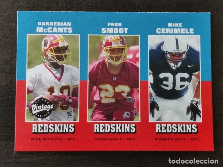 Coleccionismo deportivo: Upper Deck Vintage 2001 Rookie Card #290 McCants/Smoot/Cerimele Washington Redskins NFL Card