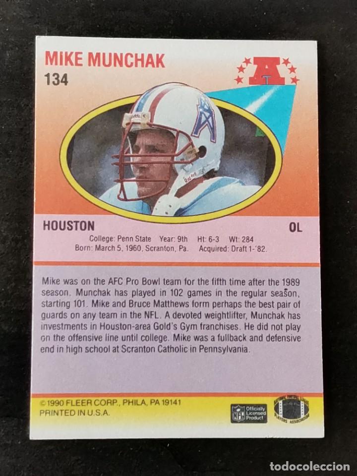 fleer football 1990 #134 mike munchak houston o - Buy Collectible stickers  of other sports on todocoleccion