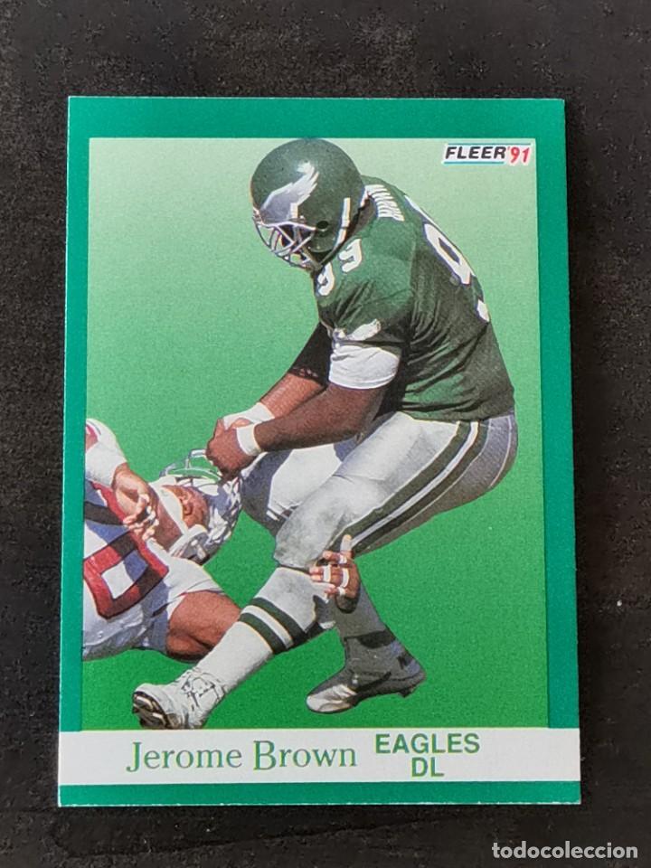 Colecionismo desportivo: Fleer Football 1991 #324 Jerome Brown Philadelphia Eagles NFL Card