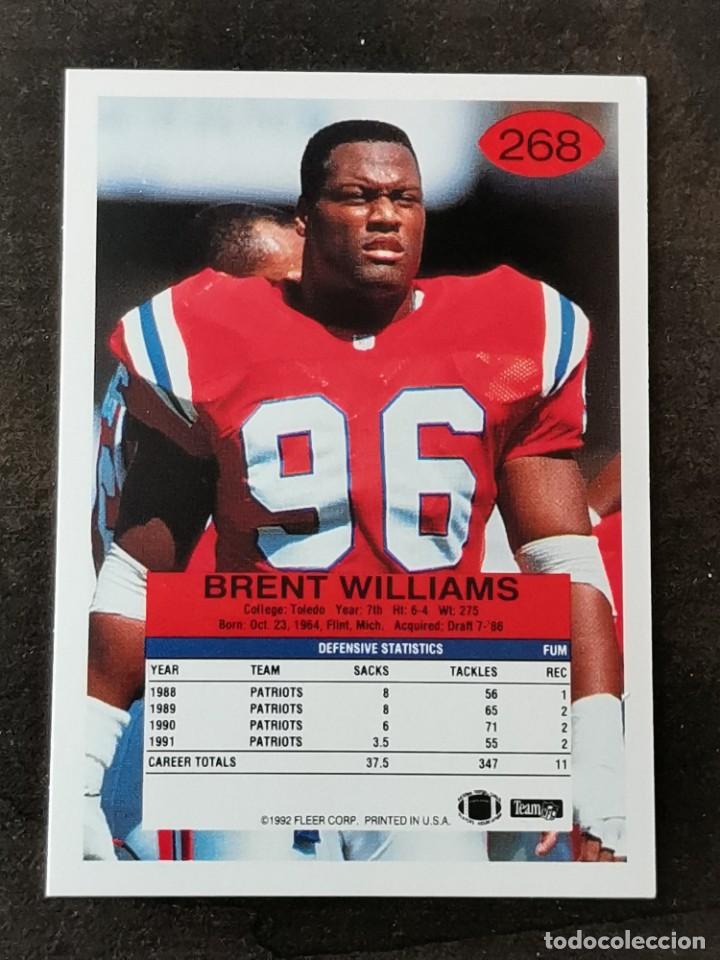 Fleer Football 1992 #268 Brent Williams New England Patriots NFL Card