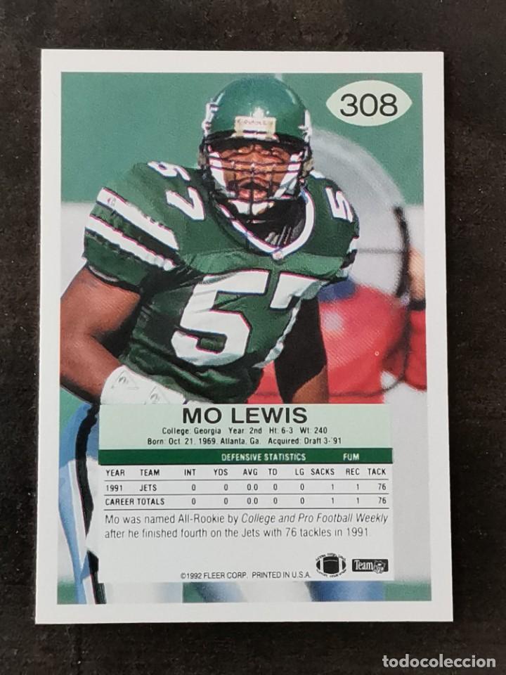 fleer football 1992 #308 mo lewis new york jets - Buy Collectible stickers  of other sports on todocoleccion