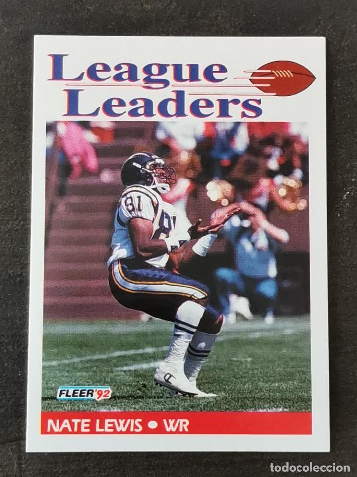 Colecionismo desportivo: Fleer Football 1992 League Leaders #468 Nate Lewis San Diego Chargers NFL Card