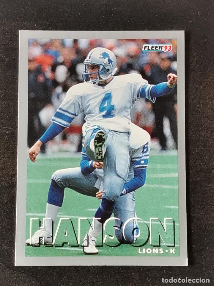 Colecionismo desportivo: Fleer Football 1993 #409 Jason Hanson Detroit Lions NFL Card
