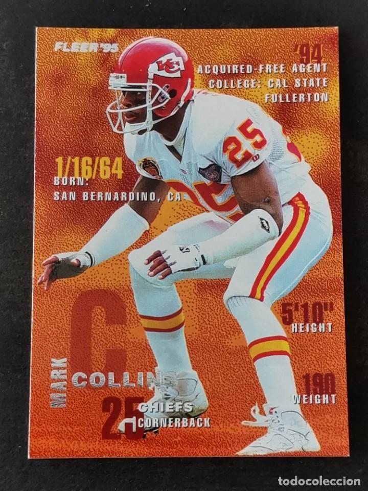 Colecionismo desportivo: Fleer Football 1995 #178 Mark Collins Kansas City Chiefs NFL Card