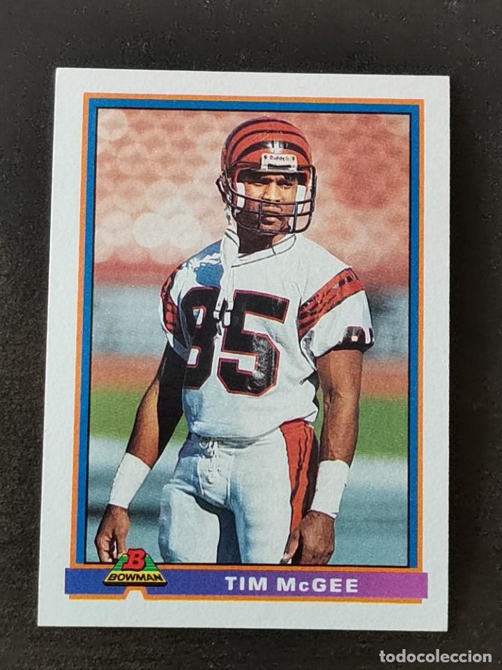 Colecionismo desportivo: Topps Bowman 1991 #83 Tim McGee Cincinnati Bengals NFL Card