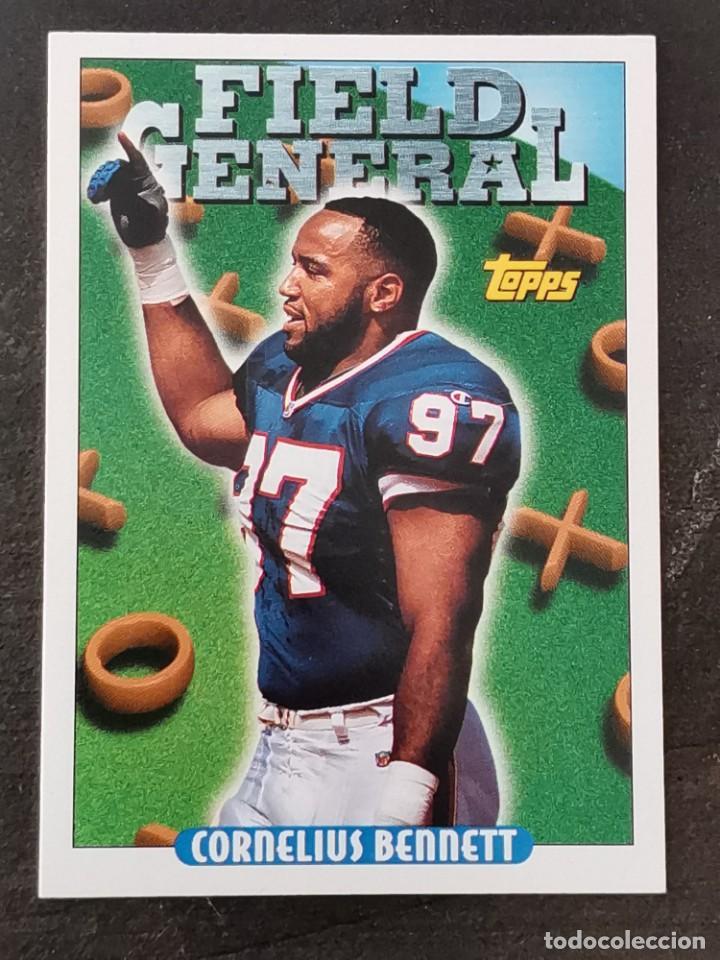 Colecionismo desportivo: Topps Football 1993 #291 Field General Cornelius Bennett Buffalo Bills NFL Card