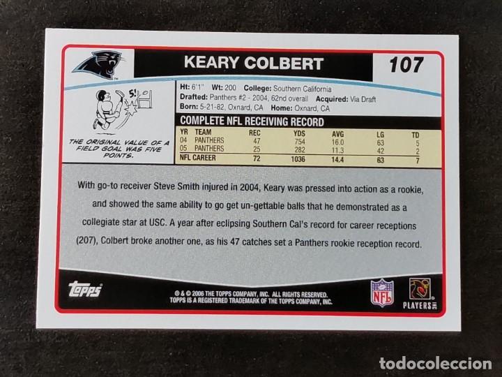 Coleccionismo deportivo: Topps Football 2006 #107 Keary Colbert Carolina Panthers NFL Card - Foto 2 - 339358678