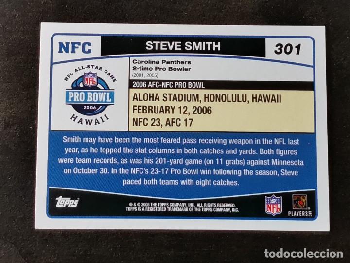 Coleccionismo deportivo: Topps Football 2006 #301 All-Pro Steve Smith Carolina Panthers NFL Card - Foto 2 - 339359023