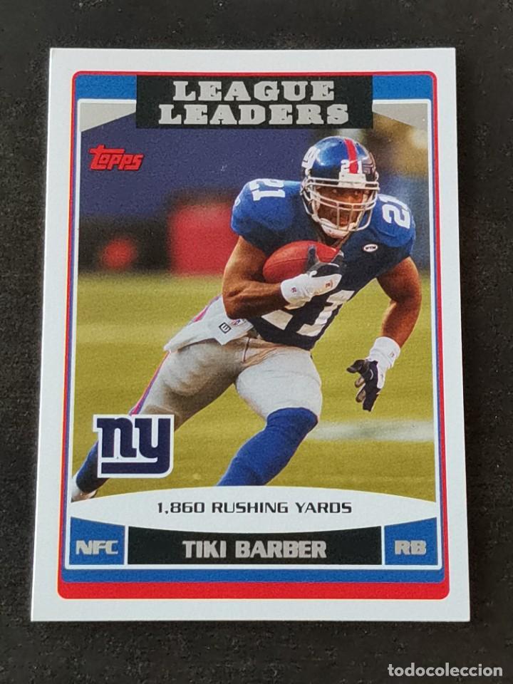 Coleccionismo deportivo: Topps Football 2006 #282 League Leaders Tiki Barber New York Giants NFL Card
