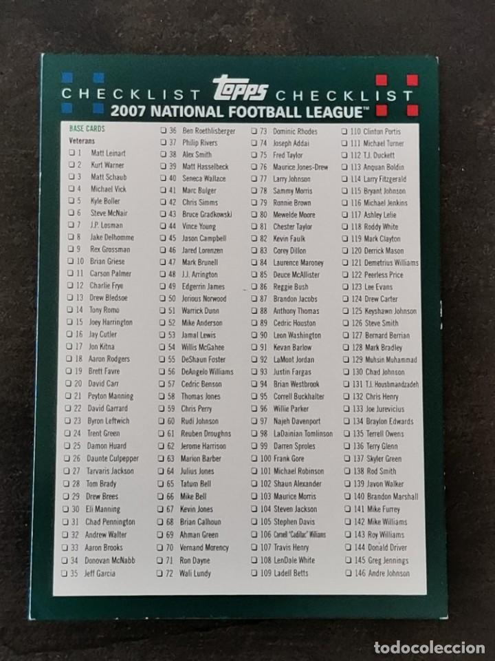 Sammelleidenschaft Sport: Topps Football 2007 #1 of 3 Checklist NFL Card