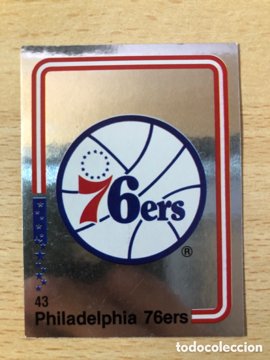 Sports collectibles: # 43 logo Philadelphia 76ers Panini Basket NBA 89 sin pegar