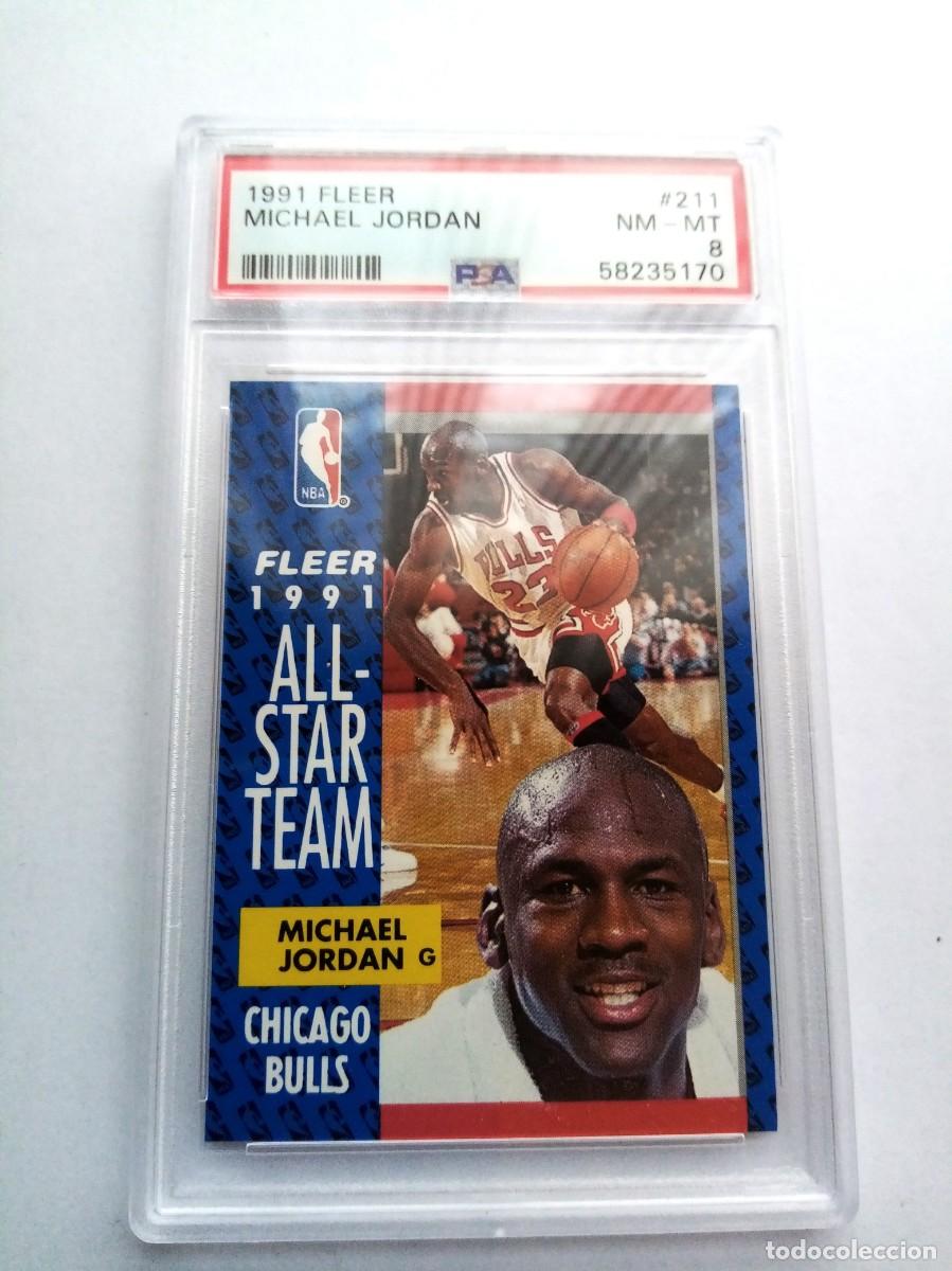 carta gradeada Michael Jordan 1991 Fleer # 211 PSA 8 All Star team Chicago Bulls