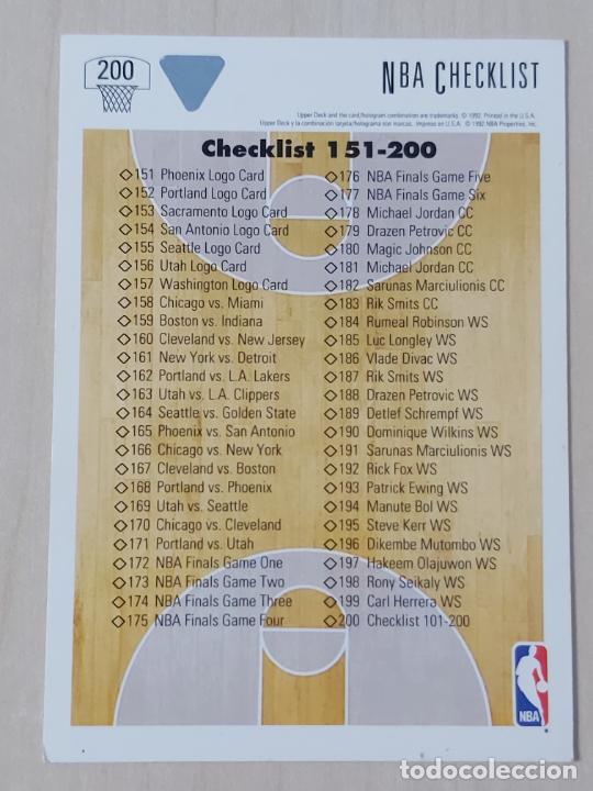 Coleccionismo deportivo: NBA UPPER DECK 91/92 CROMO FICHA N&ordm; 200 NBA CHECKLIST 101-150 Y 151-200