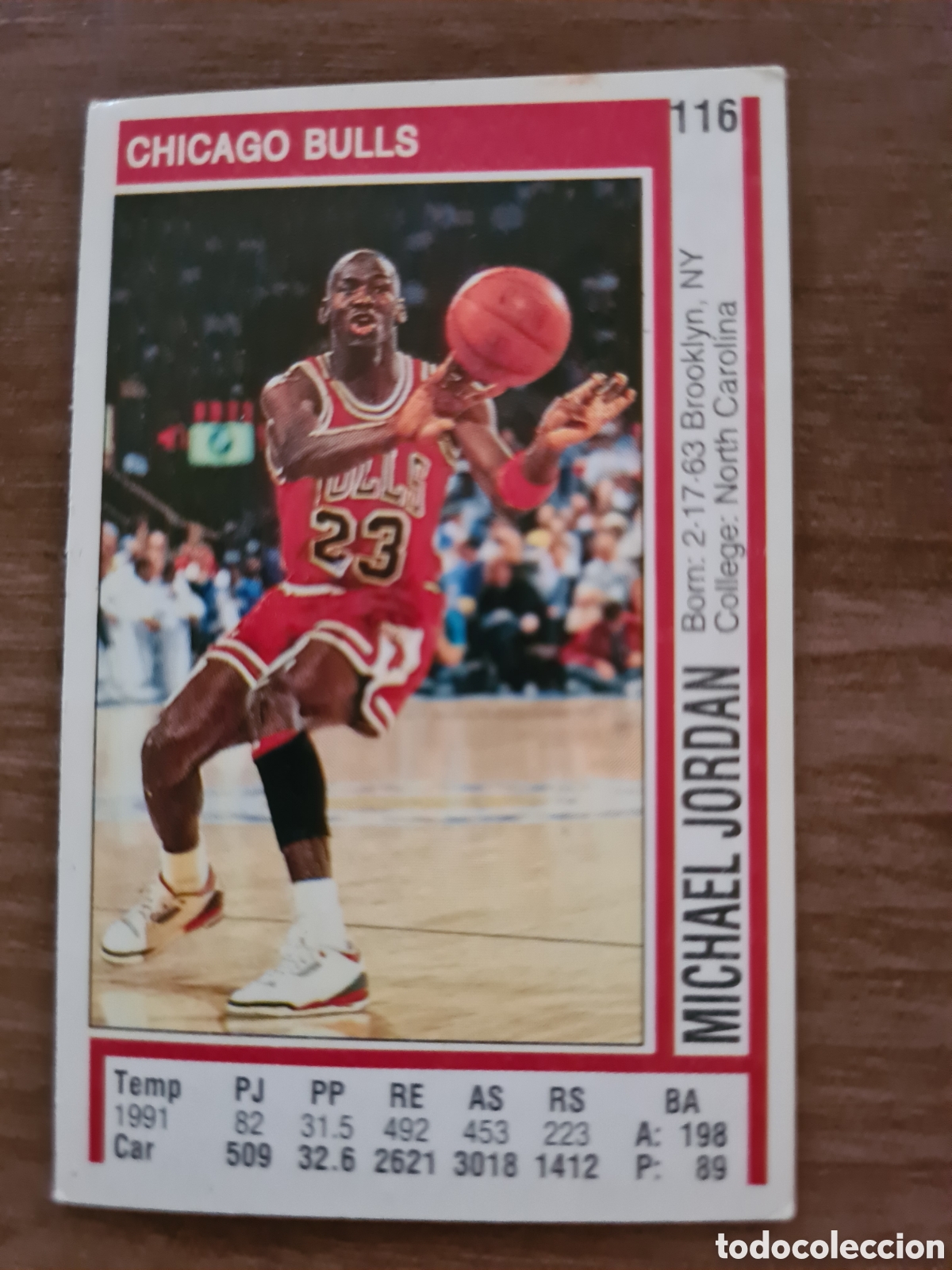 Coleccionismo deportivo: MICHAEL JORDAN N&ordm; 116 PANINI BASKET NBA 1991 1992 SIN PEGAR