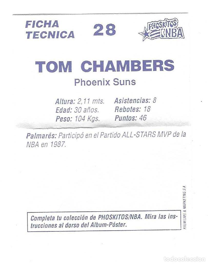 phoskitos -- nba -- nº 28 tom chambers ( phoeni - Buy Collectible stickers  of other sports on todocoleccion