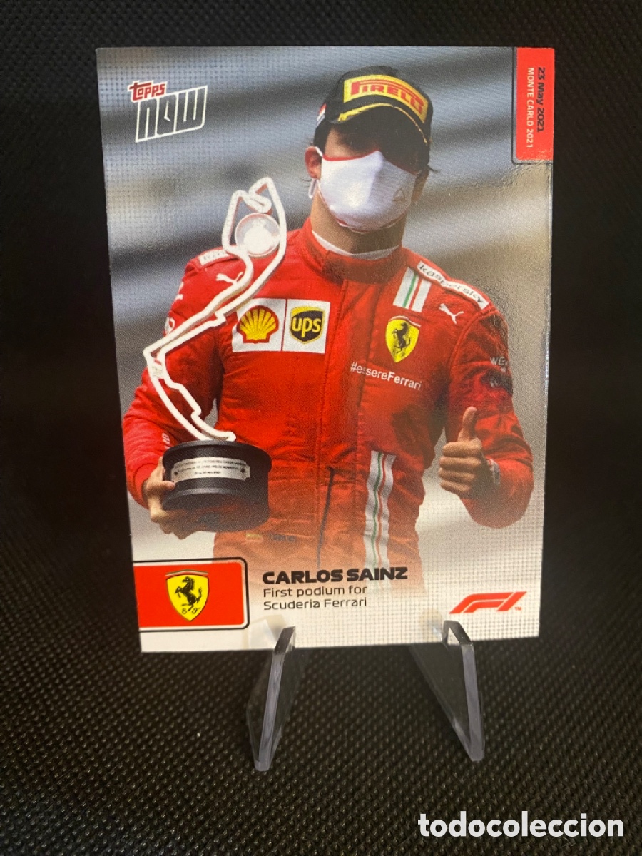 Coleccionismo deportivo: 012 12 CARLOS SAINZ FERRARI 2021 TOPPS NOW FIRST PODIUM FERRARI FORMULA 1 F1