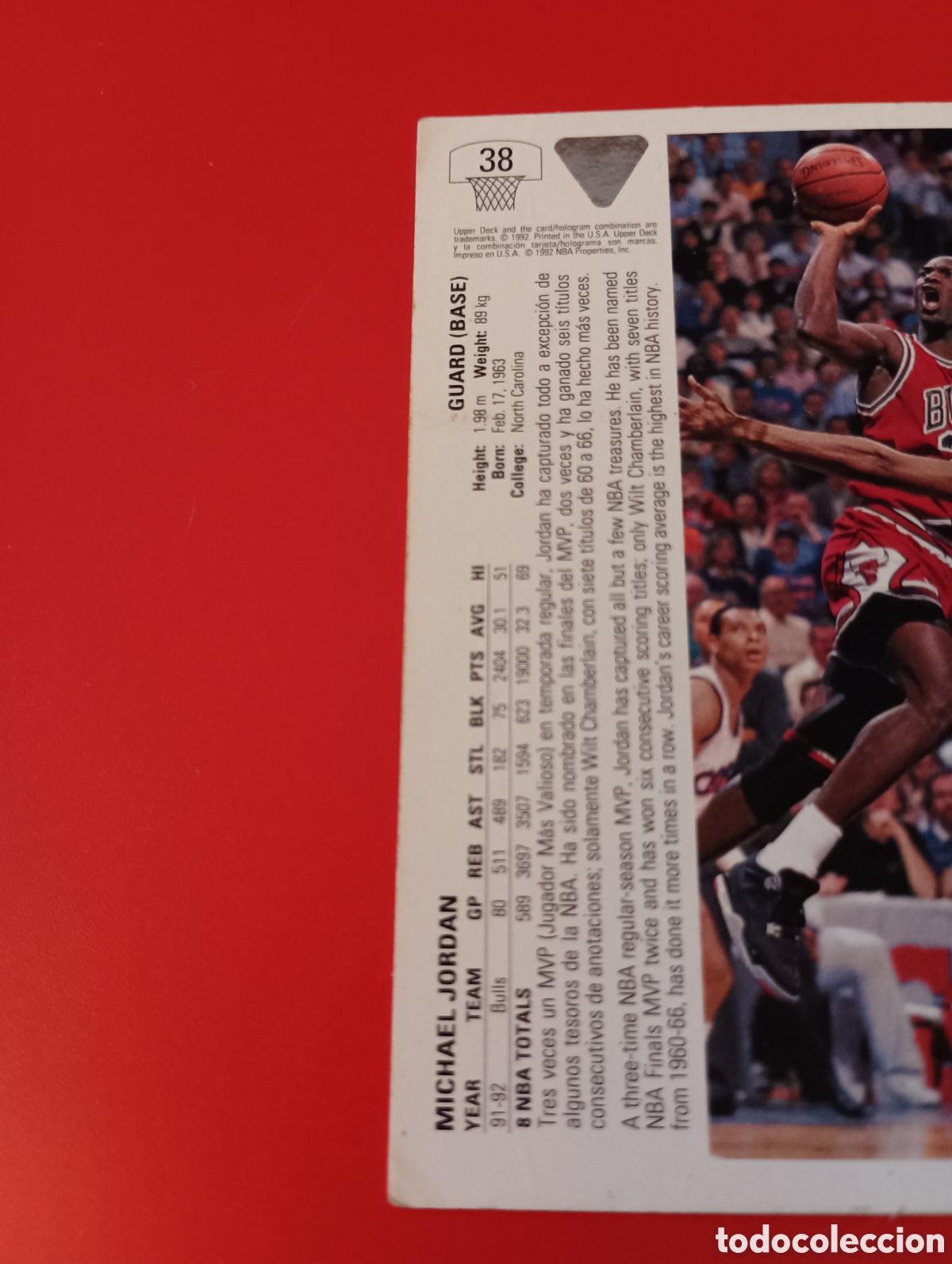 Coleccionismo deportivo: Cromo de Michael Jordan Upper Deck 1992 - Foto 6