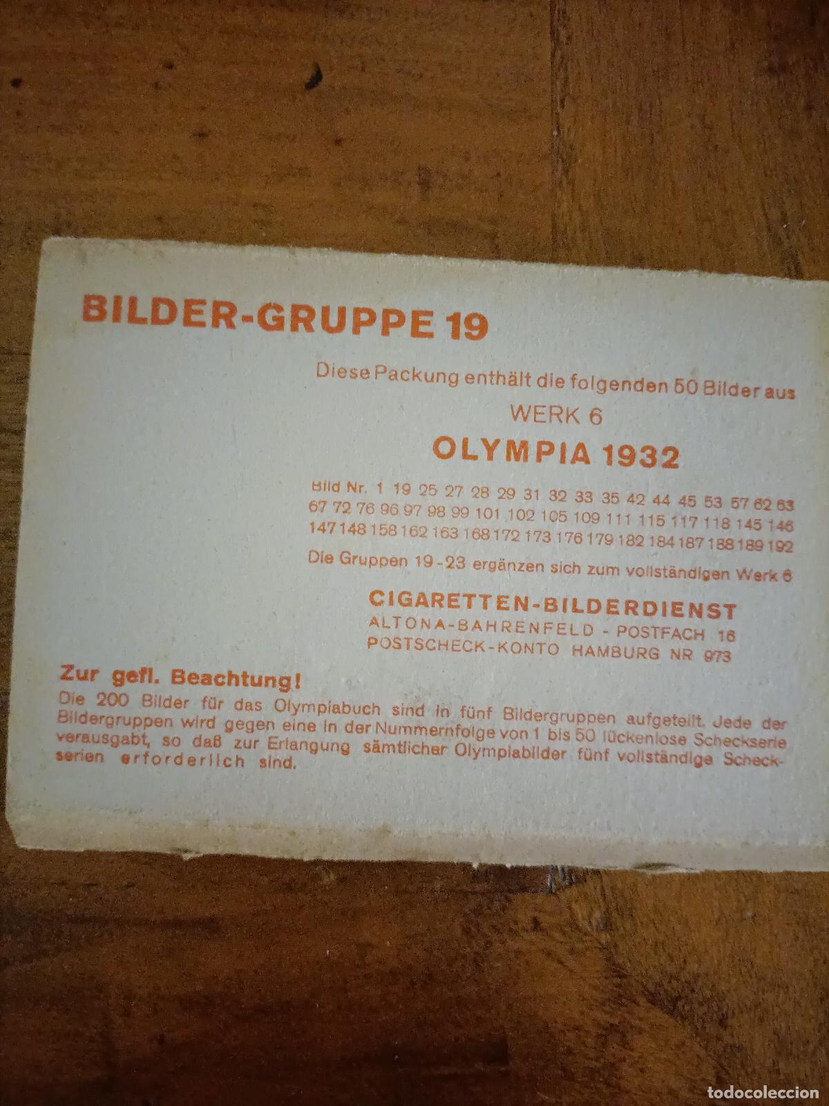 Coleccionismo deportivo: FOTO CROMOS OLIMPIADA DE LOS &Aacute;NGELES. 1932. - GRUPO 19 50 CROMOS COMPLETA