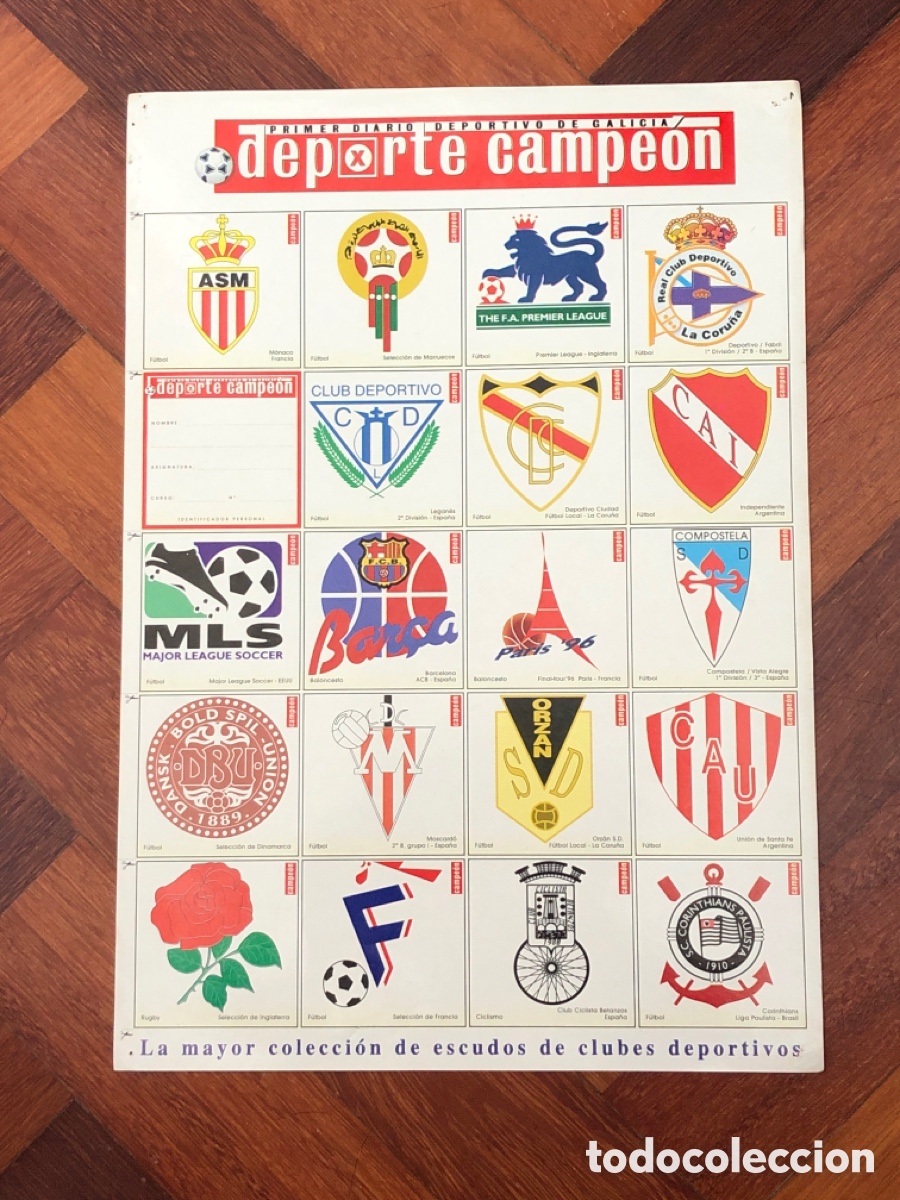Sammelleidenschaft Sport: Pegatinas cromos Deporte Campeon, escudos deportivos (L43)