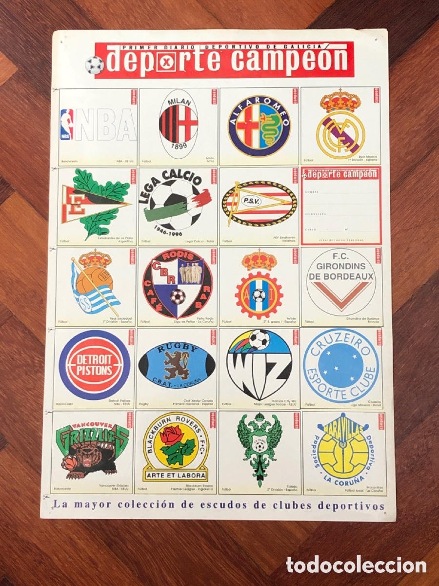 Sammelleidenschaft Sport: Pegatinas cromos Deporte Campeon, escudos deportivos (L43)