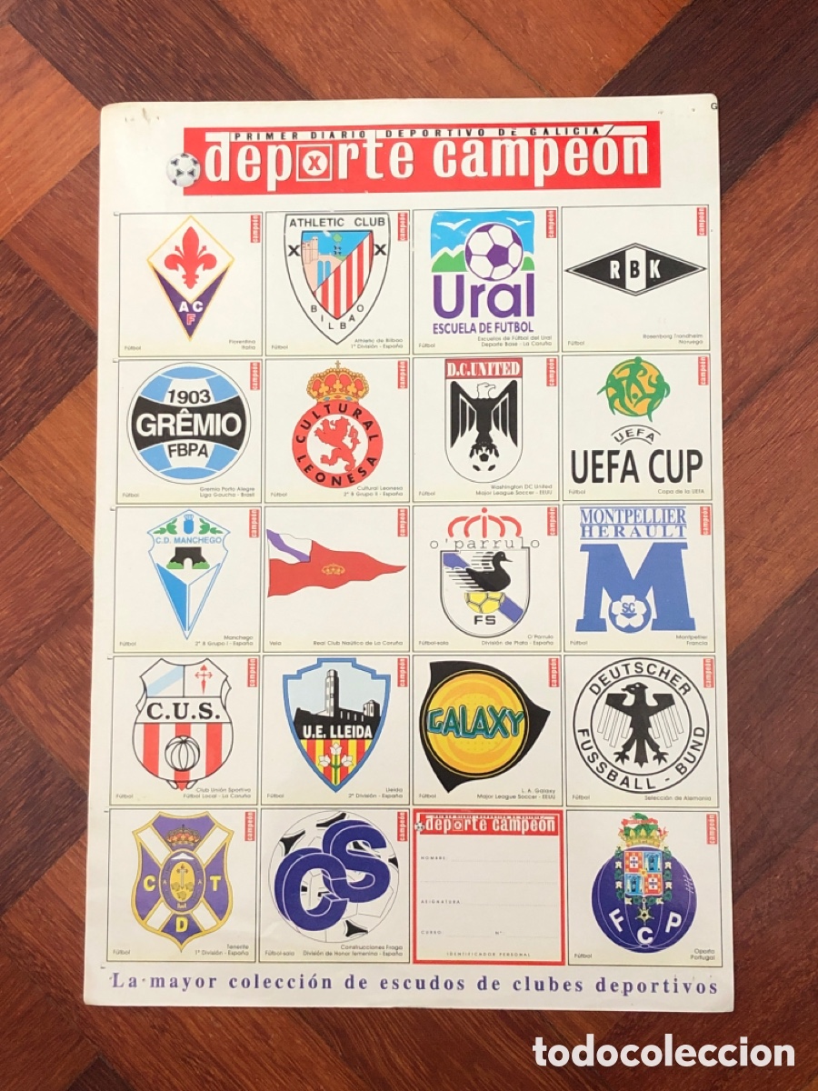 Sammelleidenschaft Sport: Pegatinas cromos Deporte Campeon, escudos deportivos (L43)