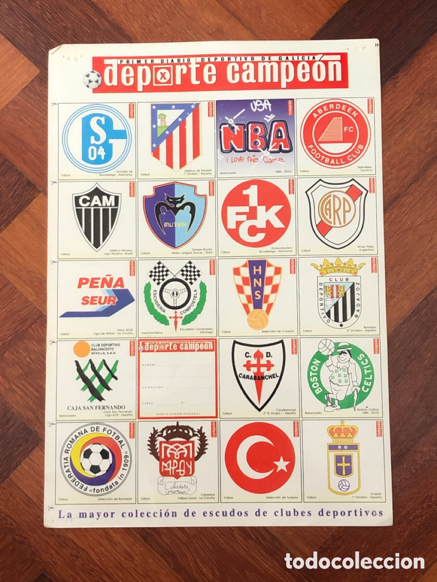 Sammelleidenschaft Sport: Pegatinas cromos Deporte Campeon, escudos deportivos (L43)