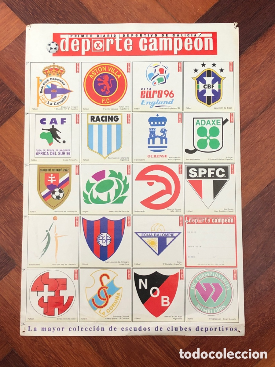 Sammelleidenschaft Sport: Pegatinas cromos Deporte Campeon, escudos deportivos (L43)