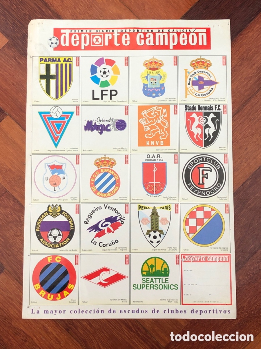 Sammelleidenschaft Sport: Pegatinas cromos Deporte Campeon, escudos deportivos (L43)