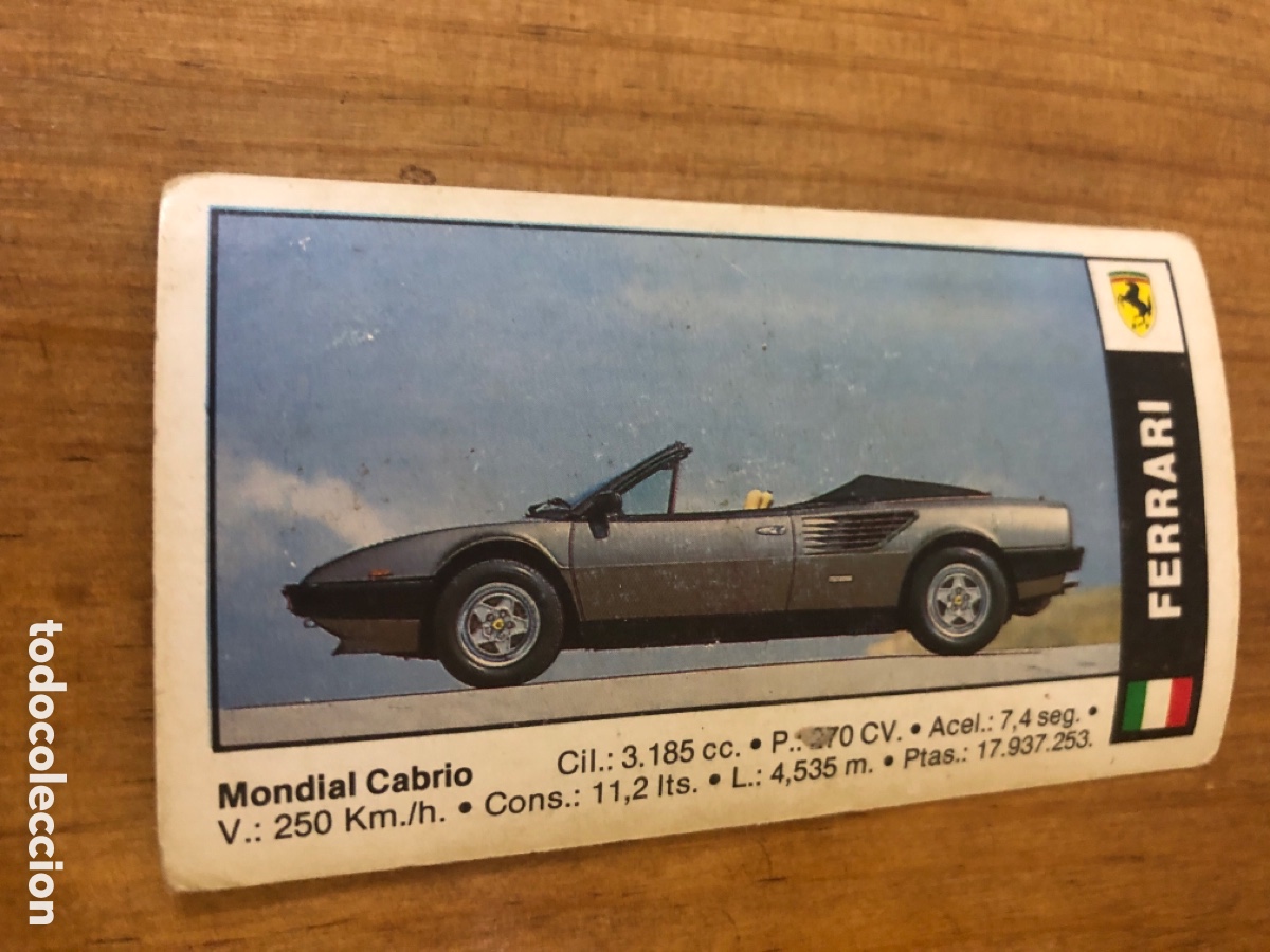 Coleccionismo deportivo: Coches 91 - Cromo n&ordm; 145 - Ferrari Mondial - Ediciones Cusco 1990