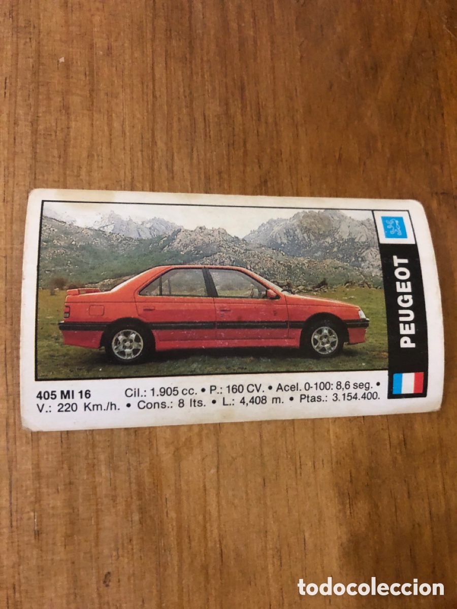 Coleccionismo deportivo: Coches 91 - Cromo n&ordm; 77 - Peugeot 405 - Ediciones Cusco 1990
