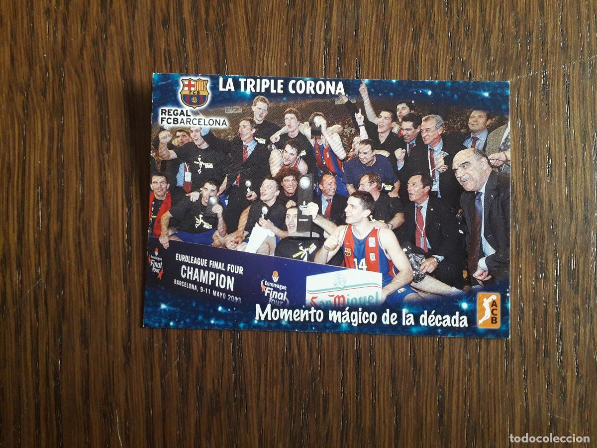 Coleccionismo deportivo: cromo carta de panini, de basket ACB 2008, la triple corona, momento m&aacute;gico de la d&eacute;cada n&ordm; 234