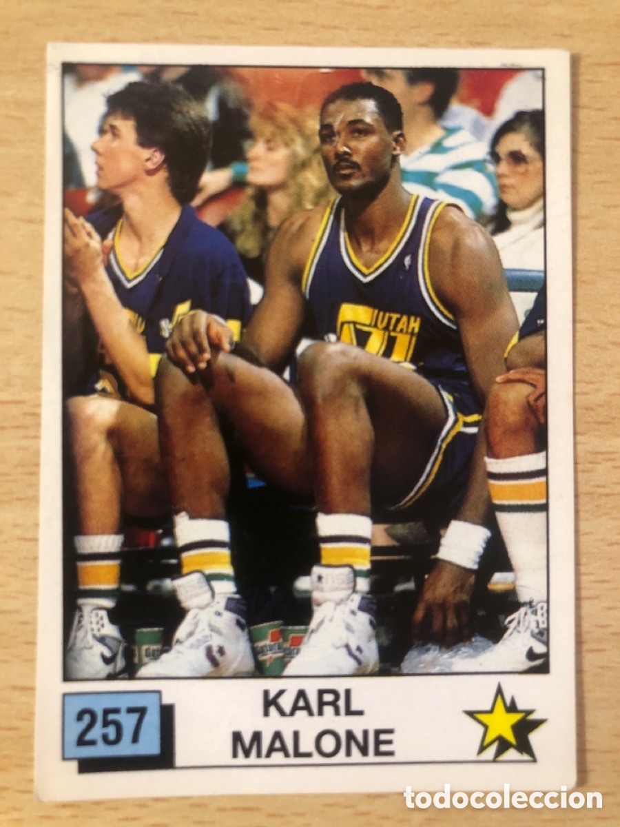 Coleccionismo deportivo: # 257 Karl Malone NBA Utah Jazz Panini Basket 90, sin pegar